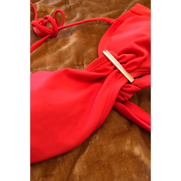 Gap Orange Bandeau/Halter Bikini Top, Size Medium - Picture 5 of 17